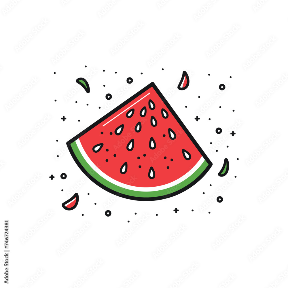 watermelon vector illustration, slice isolated on white watermelon vector illustration, slice isolated on white