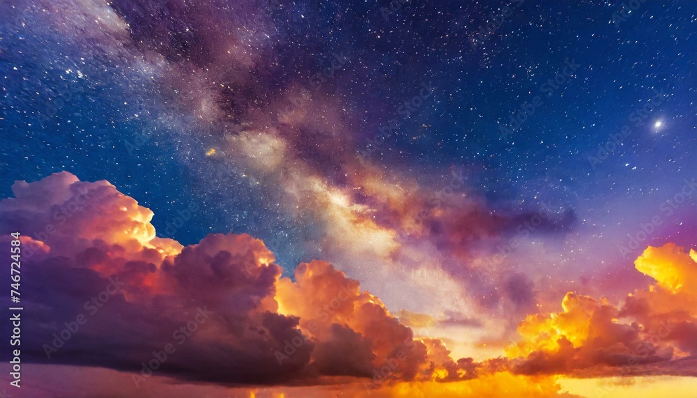 Fototapeta premium Abstract colorful night sky 