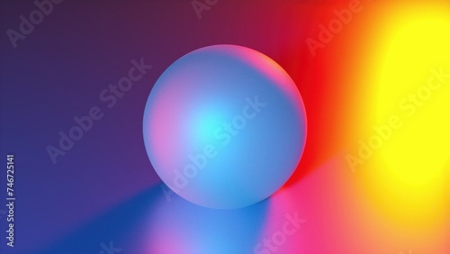 Orange and blue sphere. Computer generated 3d render
