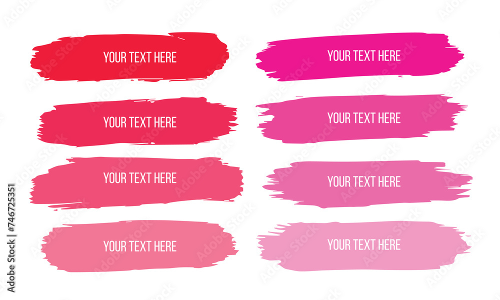 Highlight brush lines. Hand drawn pink and red highlighter pen stroke line Highlight brush lines. Hand drawn pink and red highlighter pen stroke line