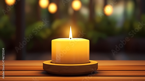 Scented candle mockup  warm aesthetic composition