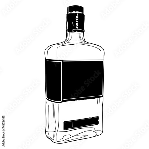 Bottle of whiskey, vector illustration