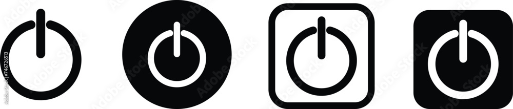 On, off set Toggle Switch Button with Lettering Modern Devices User Interface Mockup, Template User interface elements for mobile devices in neumorphism style. Power on icon on transparent background.