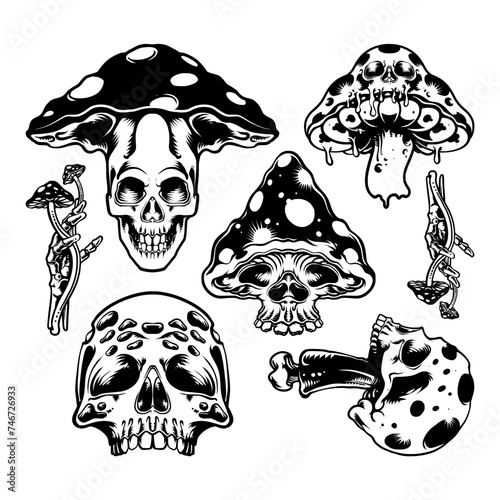 SET SKULL MUSHROOM