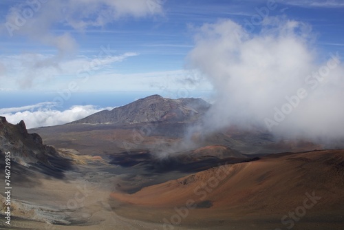 clouds over the volcano Haleakalā Maui