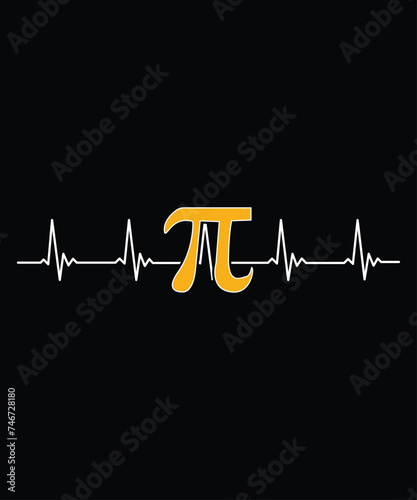 Pi Day Symbol Heartbeat Shirt Math Nursing Student T-Shirt, Shirt Print Template
