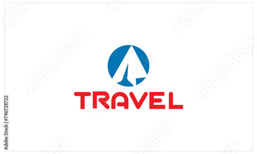 A contemporary typography travel icon logo with geometric shapes  representing modernity and innovation