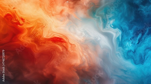 Abstract fluid art background with red and blue.