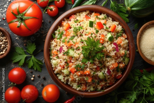 Quinoa Vegetable Salad in Bowl