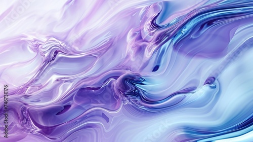 Horizontal transparent lilac and blue liquid waves