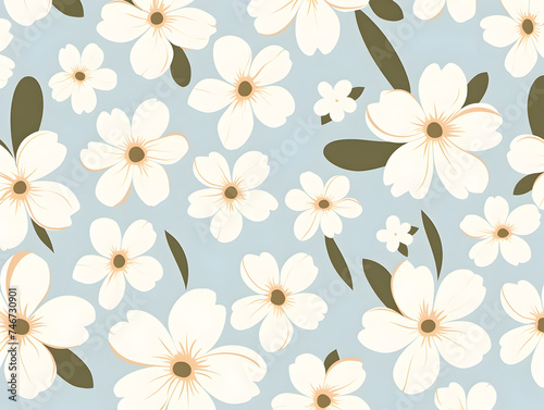 Wallpaper Mural Colorful simple groovy flowers seamless pattern illustration background   Torontodigital.ca