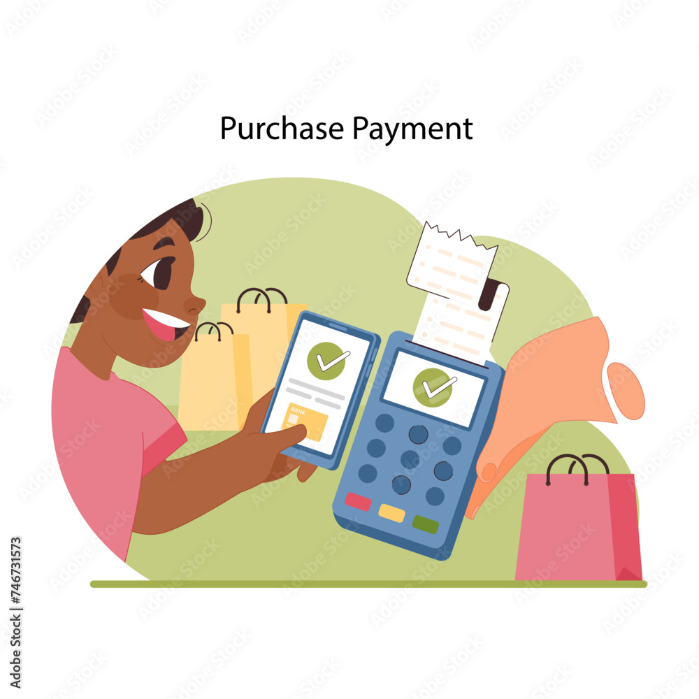 Seamless checkout concept. Flat vector illustration Seamless checkout concept. Flat vector illustration