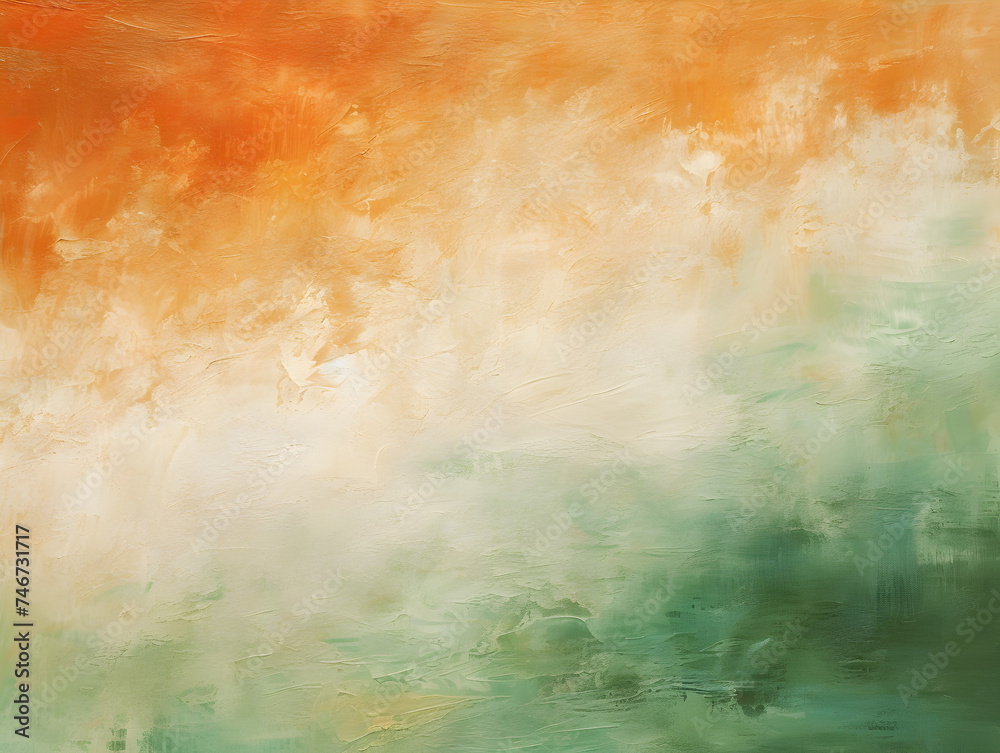 Abstract green and orange grey brush oil painting style texture background