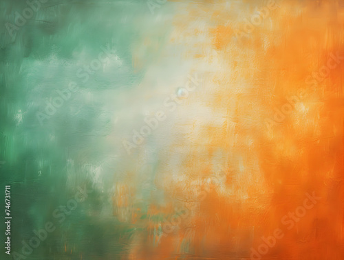 Abstract green and orange grey brush oil painting style texture background