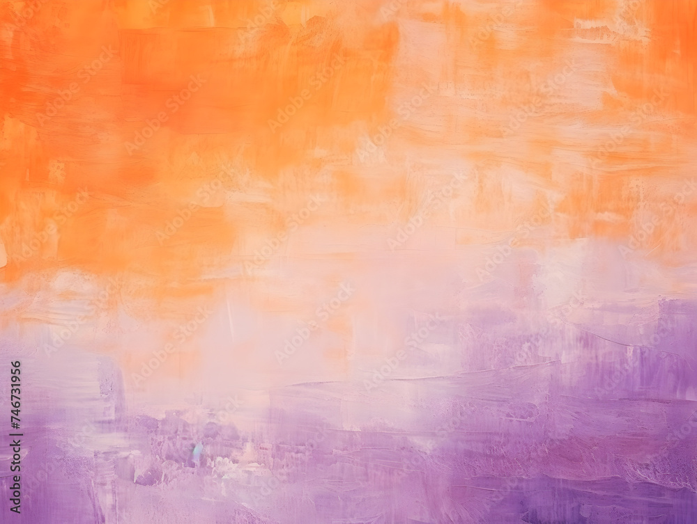 Abstract orange and purple dry brush oil painting style texture background