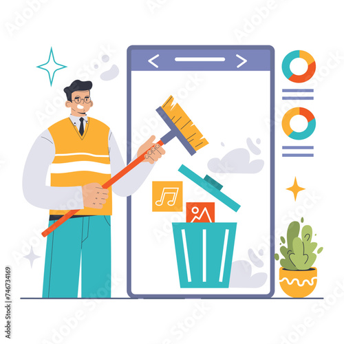 Website Optimization set. Flat vector illustration.