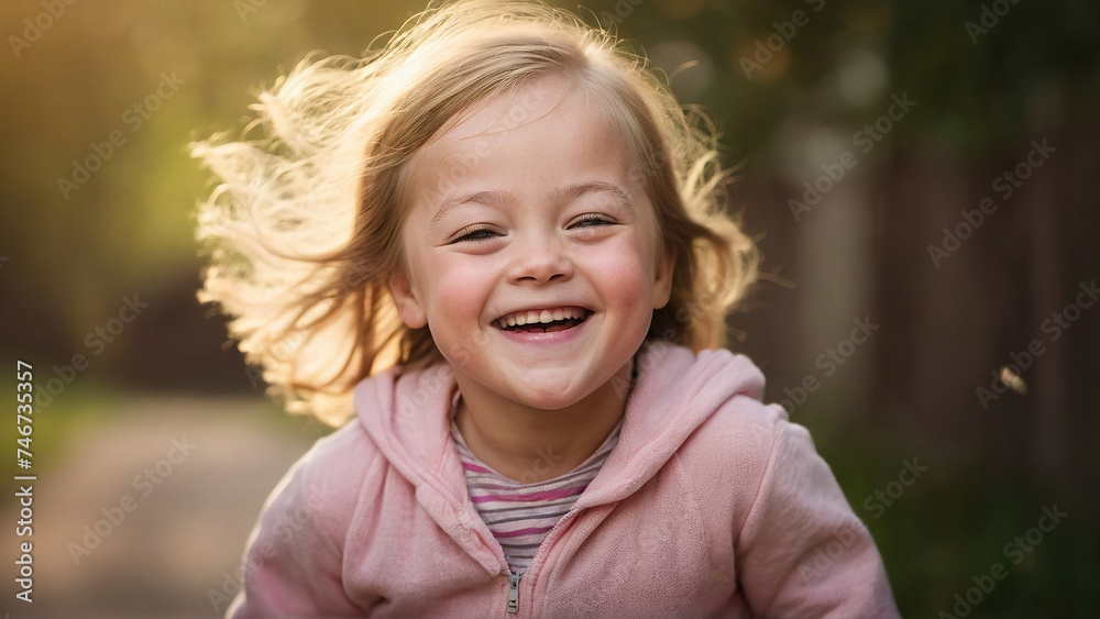 Happy smiling white child on light background Happy smiling white child on light background