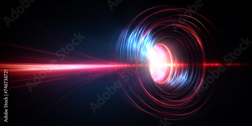 Quantum Technology background with plasma energy, nuclear fusion technology photo