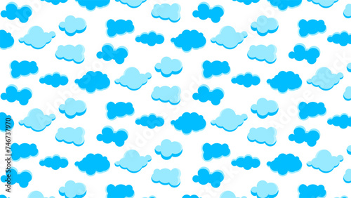 Hand drawn cloud seamless pattern