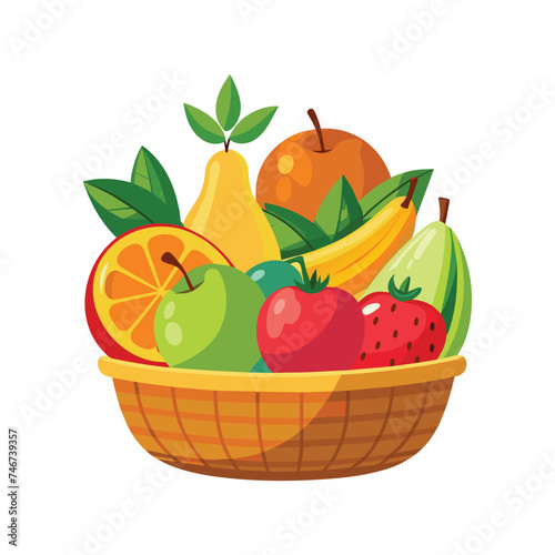 Fruits in traditional wicker basket