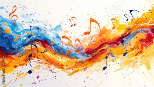 Abstract music background with notes	