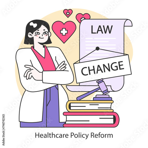 Healthcare Policy Reform concept. . Flat vector illustration.