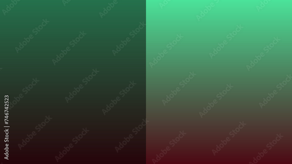 An illustration of a green and red gradient with one-half darkened.
