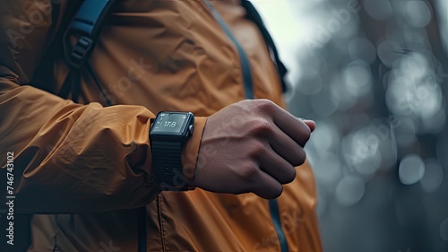 a person monitoring their heart rate, perhaps with a wearable device or by placing their fingers on their pulse, symbolizing the importance of cardiovascular well-being.