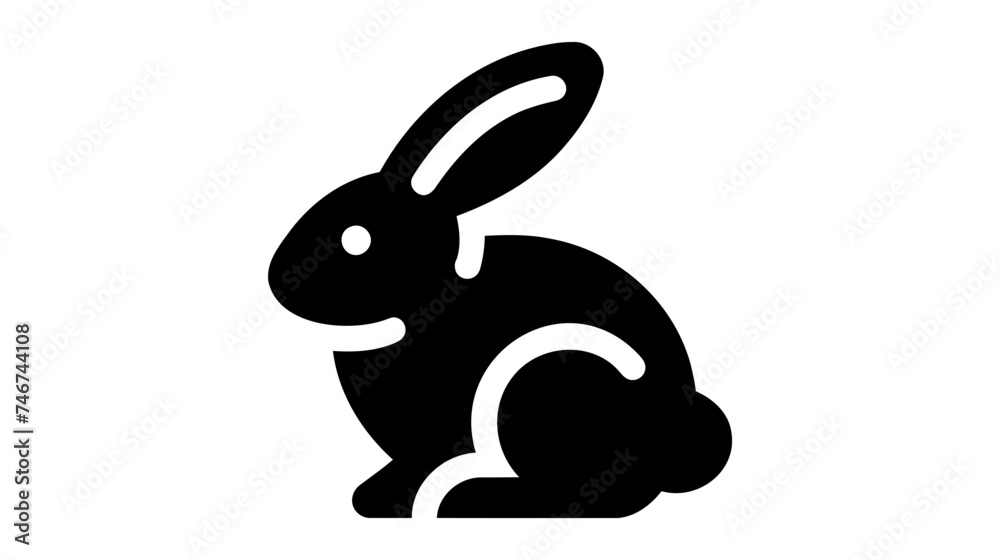Obraz premium Rabbit, linear icon vector illustration on white background