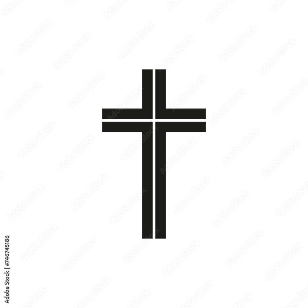 Crucifix icon. Easter. Vector illustration on a white background.Crucifix icon. Easter. Vector illustration on a white background.