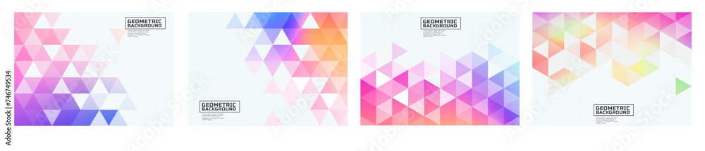 Set of the Template with Colorful Gradient on the Border Position and Space for Text. Colorful Gradient  Background for Business or Corporate Presentation. Vector illustration