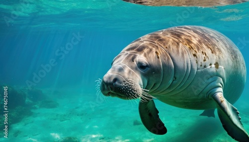 a close up of a sea lion swimming in a body of water with its head above the water's surface.