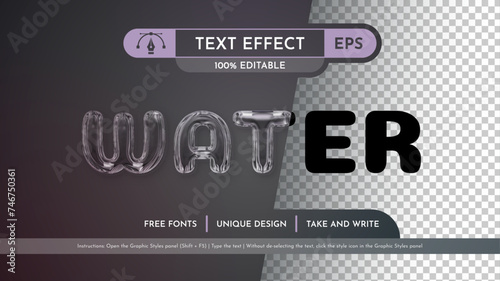 Glass Editable Text Effect, Graphic Style