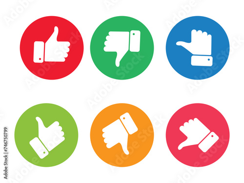 Rating thumb icon set, thumb up, down and to the side sign button, Design Elements for SMM, CEO, APP, UI, UX, Marketing,
