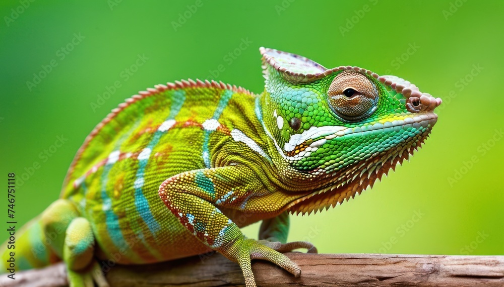 a close up of a chamelon on a branch with a blurry backround in the background. a close up of a chamelon on a branch with a blurry backround in the background.