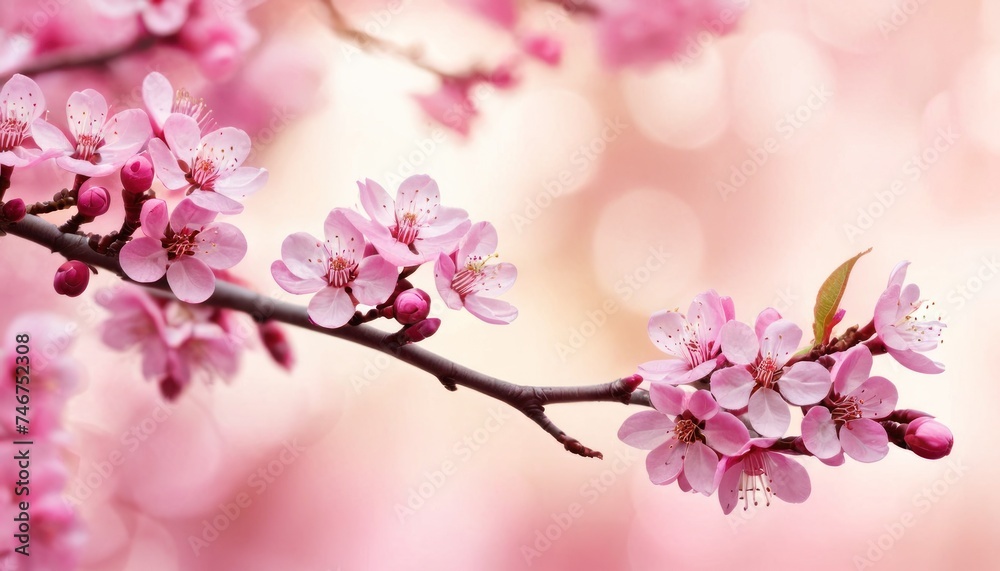 a close up of a branch of a tree with pink flowers in the foreground and a blurry background. a close up of a branch of a tree with pink flowers in the foreground and a blurry background.