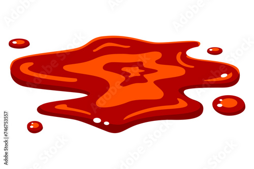 red blood stain on a white background. flat vector illustration.