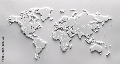 3D world map illustration