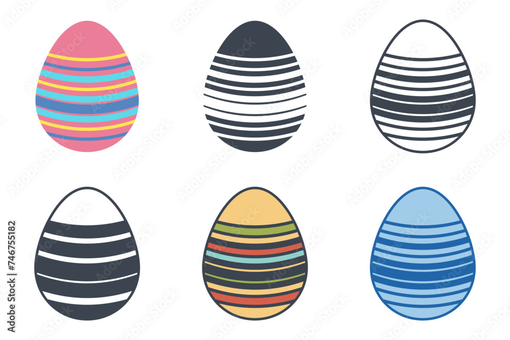 Easter day festival. Easter eggs icons on white background. Vector illustration Easter day festival. Easter eggs icons on white background. Vector illustration