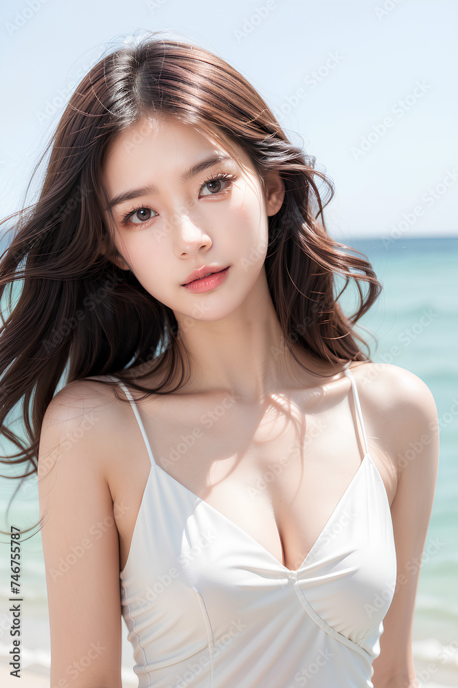 Gorgeous Young Female Model - Fashion or Cosmetics Model - Beauty with Perfect Fine Features - Beautiful Smooth Hair Gorgeous Young Female Model - Fashion or Cosmetics Model - Beauty with Perfect Fine Features - Beautiful Smooth Hair