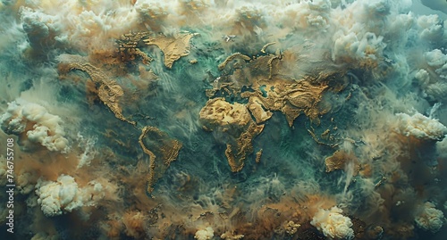 3D world map illustration © eranda