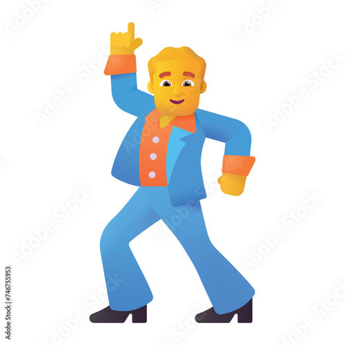 Man dancing vector icon. Isolated dancing sign emoji sign sticker design.