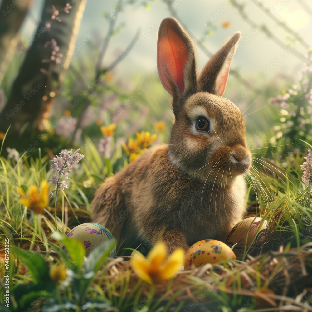 Easter Rabbit in the Grass Easter Rabbit in the Grass