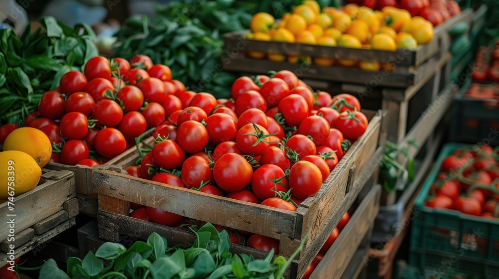 Fresh Tomatoes at Local Market Fresh Tomatoes at Local Market