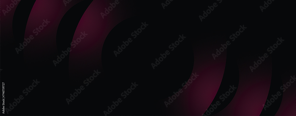 Abstract glowing circle lines on dark background. Futuristic technology concept. Abstract wave element for design blue Curved wavy line smooth stripe. Vector background. Abstract glowing circle lines on dark background. Futuristic technology concept. Abstract wave element for design blue Curved wavy line smooth stripe. Vector background.