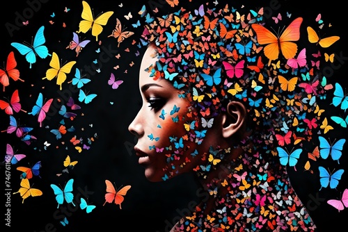 woman with butterfly