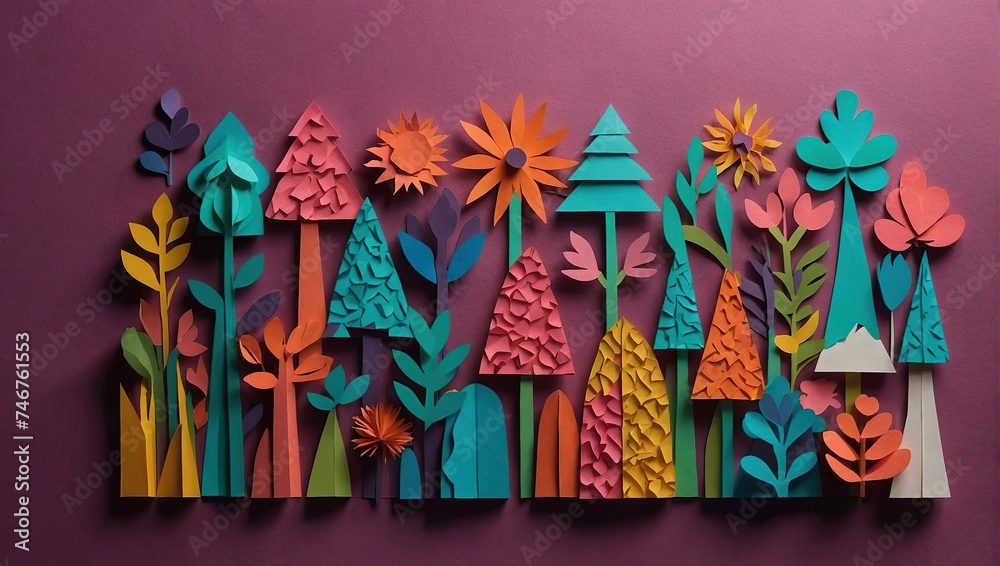 Fototapeta premium hand crafted paper cutout art background