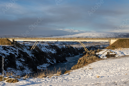 Bridge across a river  North Iceland