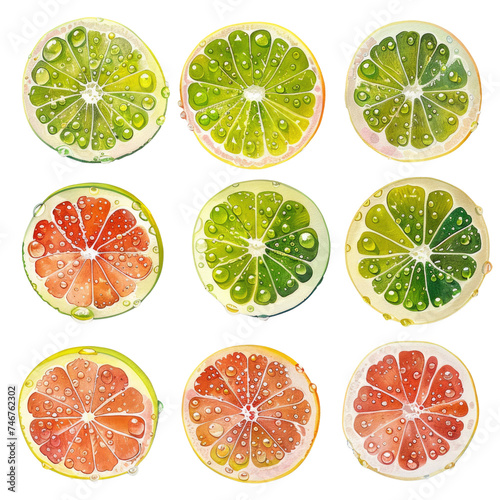 Lemon watercolor isolated on white background PNG transparent background