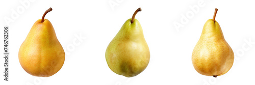 Set of pear isolated on a transparent background 